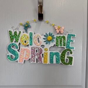 Colorful 'Welcome Spring' Wall Decor